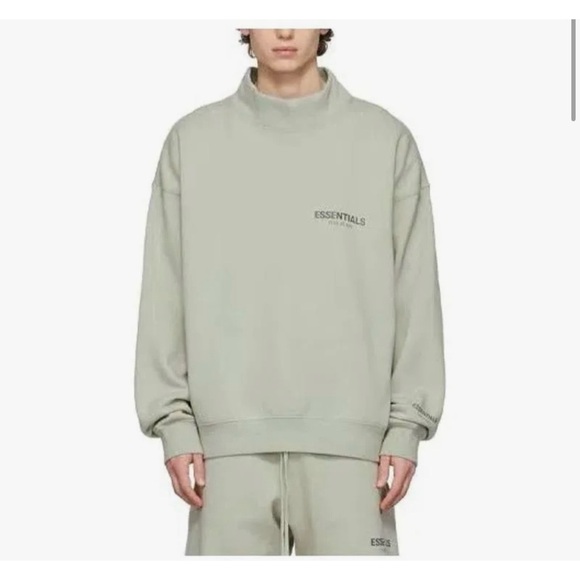 Essentials Men's Dark Green Crewneck Sweater